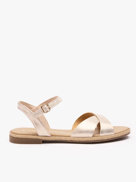 Flache Sandalen aus Platin