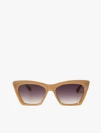 Sonnenbrille mit hellem Gestell und dunklen Gläsern