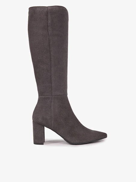 Dunkelgraue Stiefel mit hohem Schaft