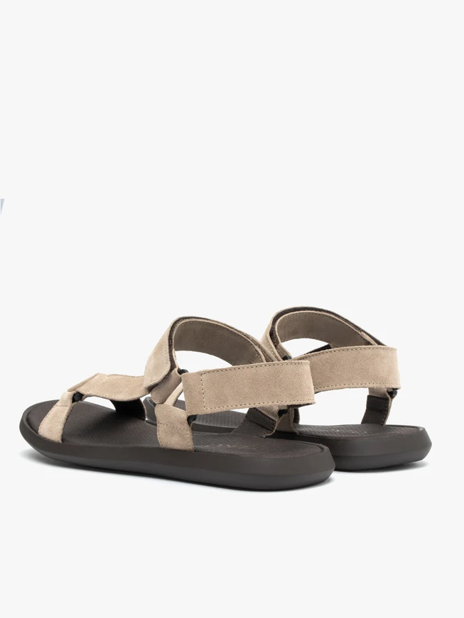 Beige Klettsandalen
