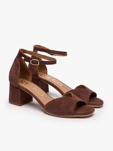 Dunkelbraune Stiletto-Sandalen