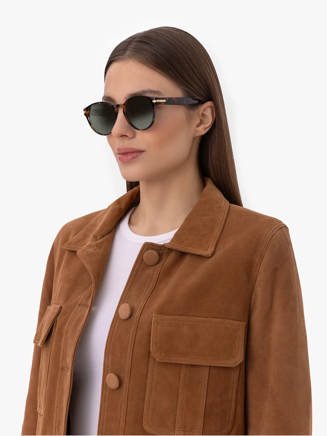 Sonnenbrille mit Leopardenmusterrahmen