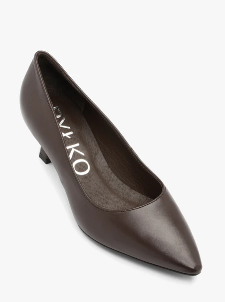 Stiletto-Pumps aus braunem Leder