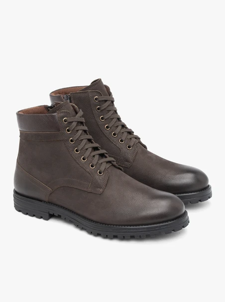 Dunkelbraune Lederstiefel