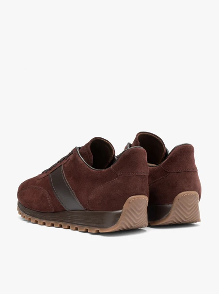 Burgunderrote Halbschuhe aus Veloursleder