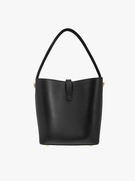 Schwarze elegante Handtasche aus Vollnarbenleder