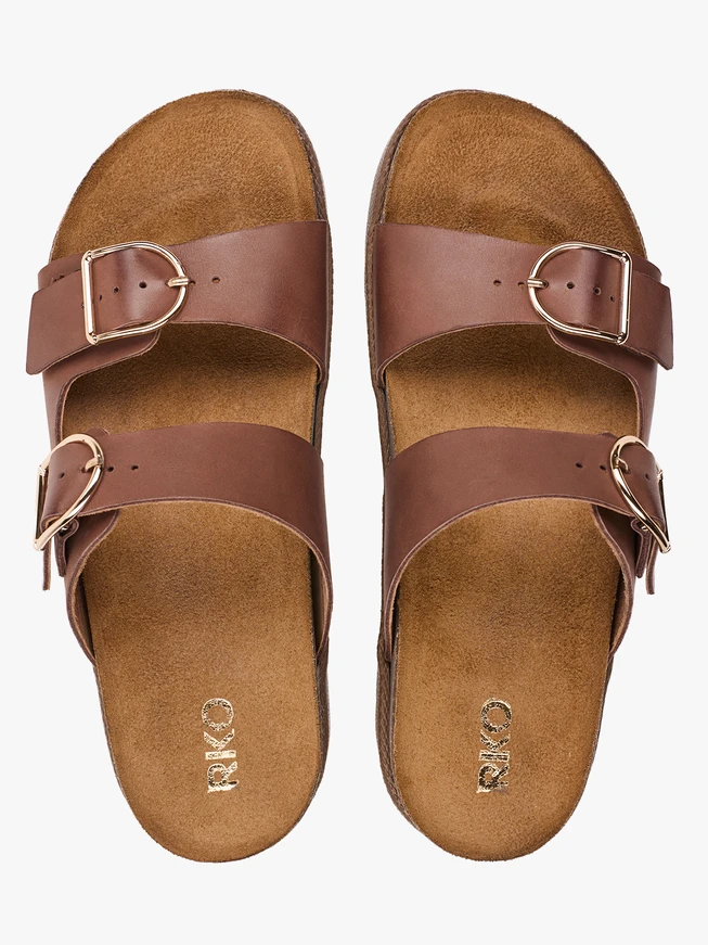 Braune Flip-Flops mit zwei Riemen