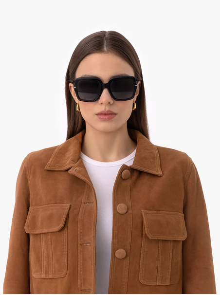 Quadratische Sonnenbrille schwarz