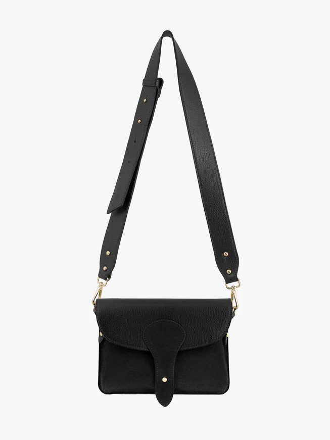 Schwarze Gürteltasche aus Leder