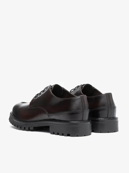 Dunkelbraune Lederhalbschuhe