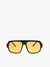 Unisex Brille schwarz mit gelben Gläsern