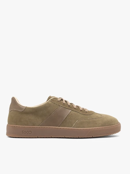 Olive-braune sportliche Halbschuhe