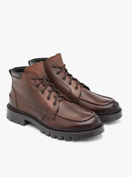 Braune Vollnarbenlederstiefel