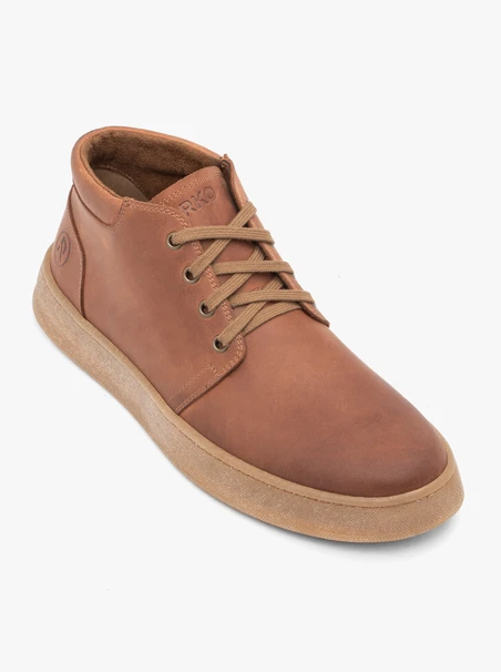 Braune Sportstiefel aus Nubukleder