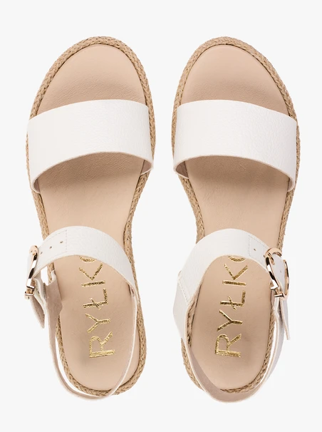 Weiße Schnallen-Sandalen