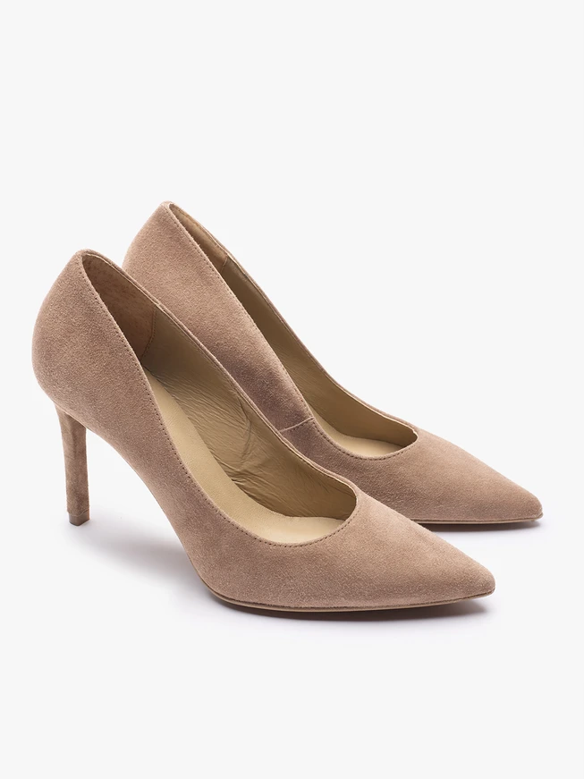 Hellbraune hohe Stiletto-Pumps