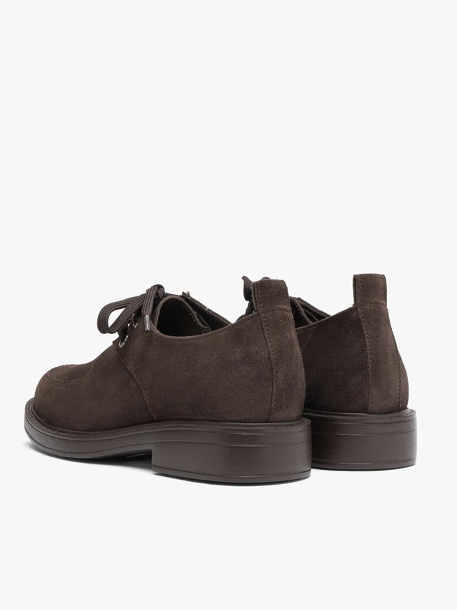 Dunkelbraune Velourshalbschuhe