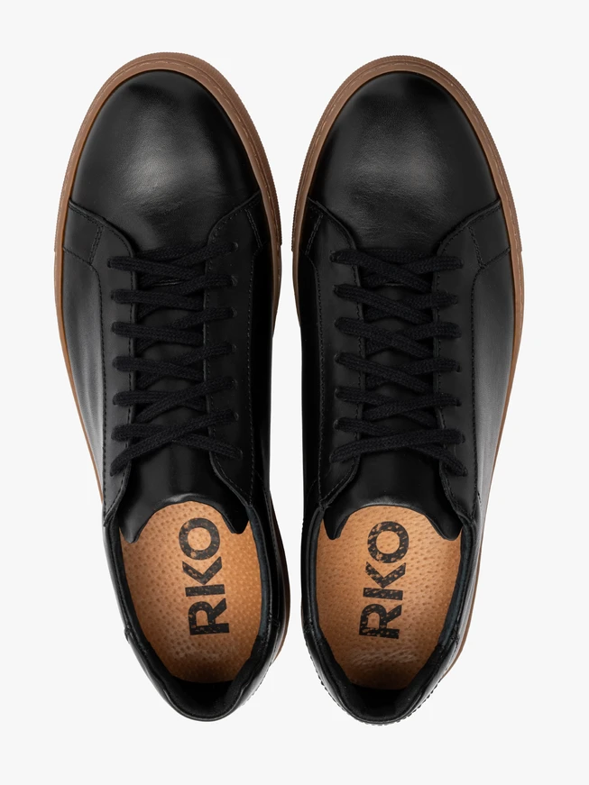 Schwarze Herrenschnürschuhe aus Vollnarbenleder