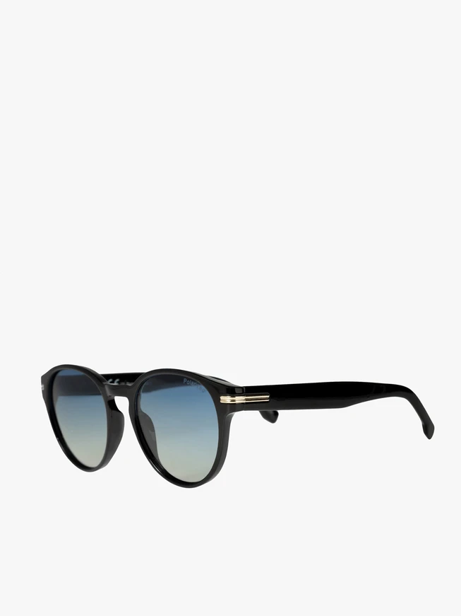Runde Sonnenbrille mit blauen Gläsern