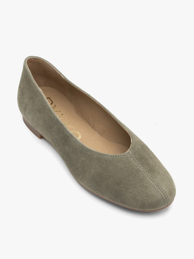 Olivefarbene Ballerinas