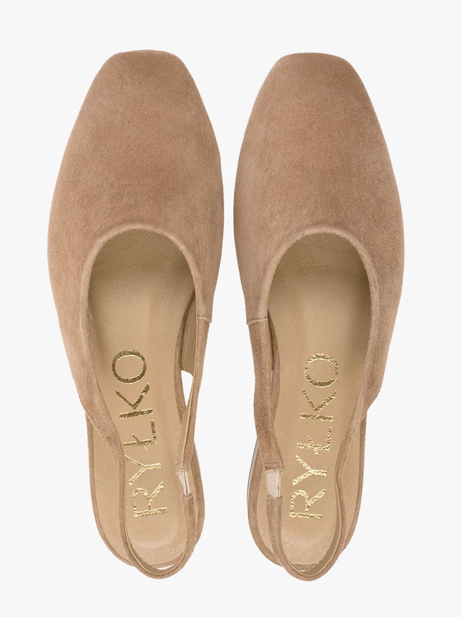 Hellbraune Slipper-Pumps