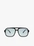 Unisex-Sonnenbrille schwarz mit blauen Gläsern