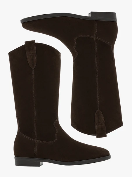 Braune Velourslederstiefel