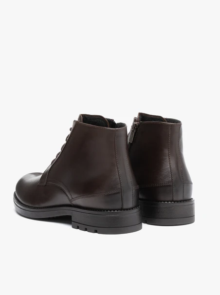 Dunkelbraune Vollnarbenlederstiefel