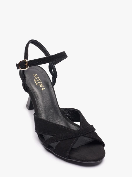 Schwarze Stiletto-Sandalen