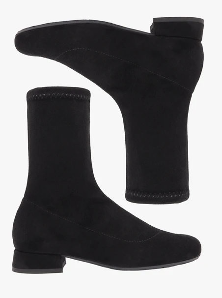 Schwarze, elastische Stiefeletten