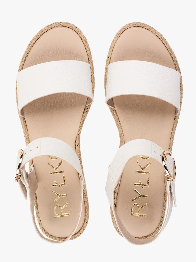 Weiße Schnallen-Sandalen