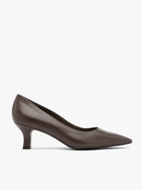 Stiletto-Pumps aus braunem Leder