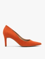 Pumps aus orangefarbenem Veloursleder