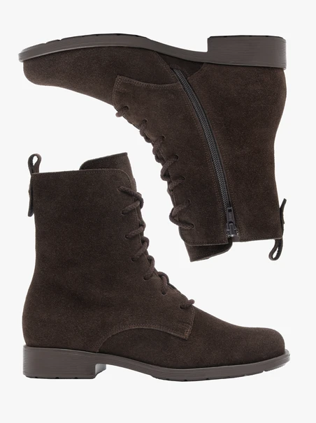 Dunkelbraune Velourslederstiefel