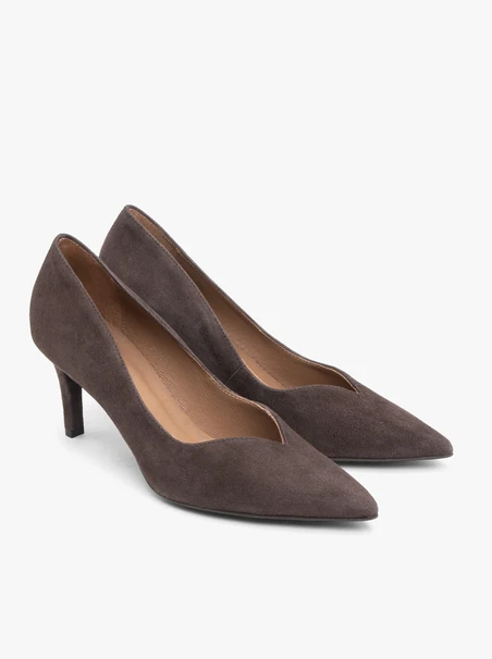 Stiletto-Pumps aus dunkelbraunem Velours