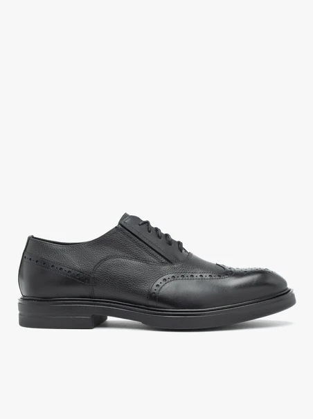 Schwarze Halbschuhe aus Leder zum Schnüren