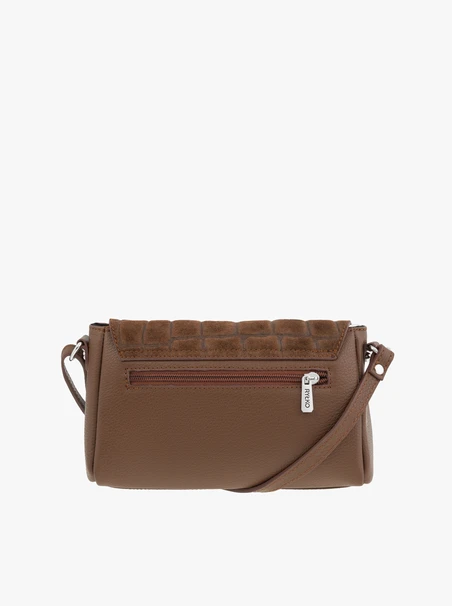 Hellbraune Handtasche mit Krokodilleder-Optik