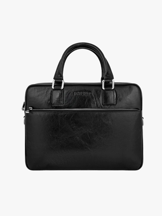 Schwarze A4-Aktenkoffer-Tasche aus Leder