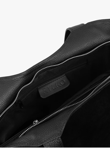 Schwarze weiche Handtasche
