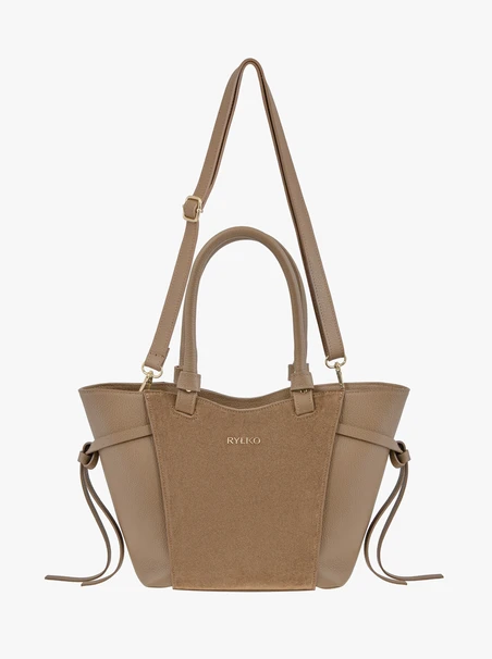 Beige mittelgroße Handtasche