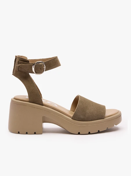 Khaki-Sandalen mit Trapper-Boden