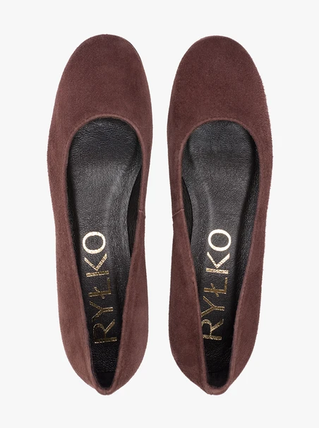 Dunkelbraune Pumps aus Veloursleder