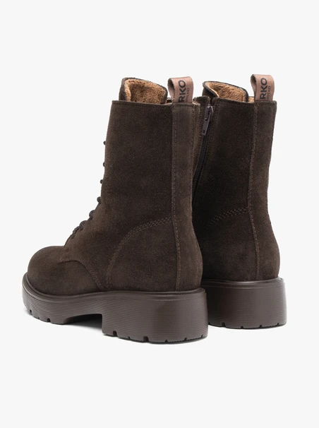 Dunkelbraune Velourslederstiefel