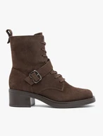Dunkelbraune Stiefel mit Schnalle