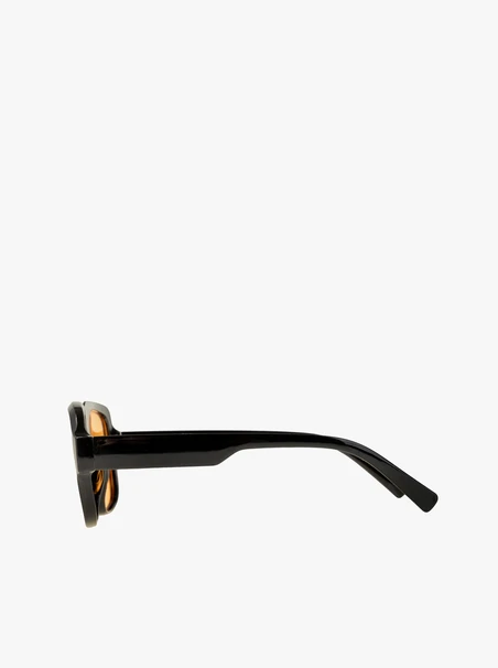 Unisex Brille schwarz mit gelben Gläsern