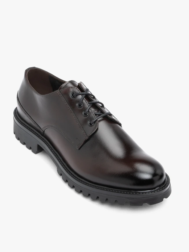 Dunkelbraune Lederhalbschuhe