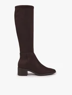 Dunkelbraune Stiefel mit schmalem Schaft