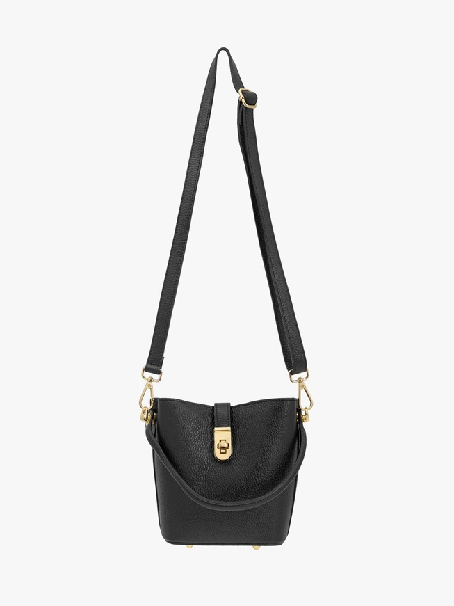 Kleine schwarze Lederhandtasche