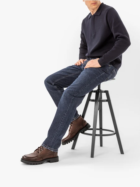 Braune Vollnarbenlederstiefel
