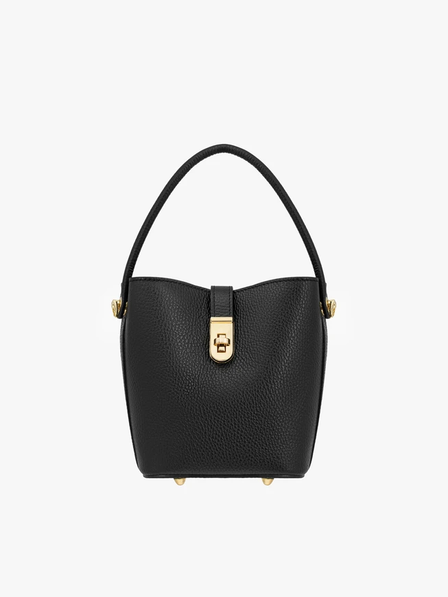 Kleine schwarze Lederhandtasche